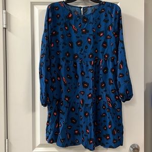 SHEIN Blue leopard print dress